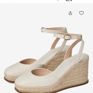 Cole Haan Cream Wedge Sandals Brand New